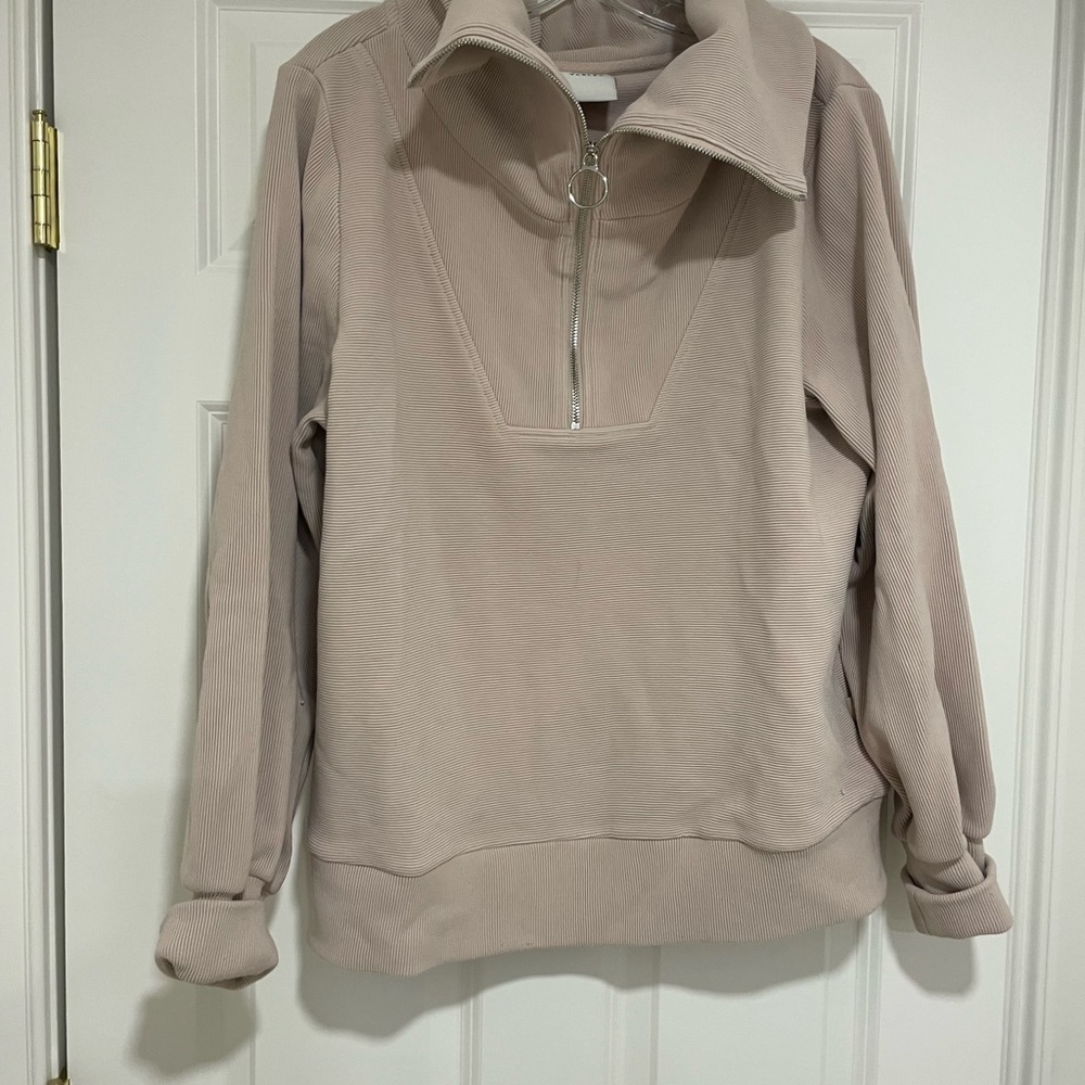 Varley Beige Quarter-Zip Pullover
